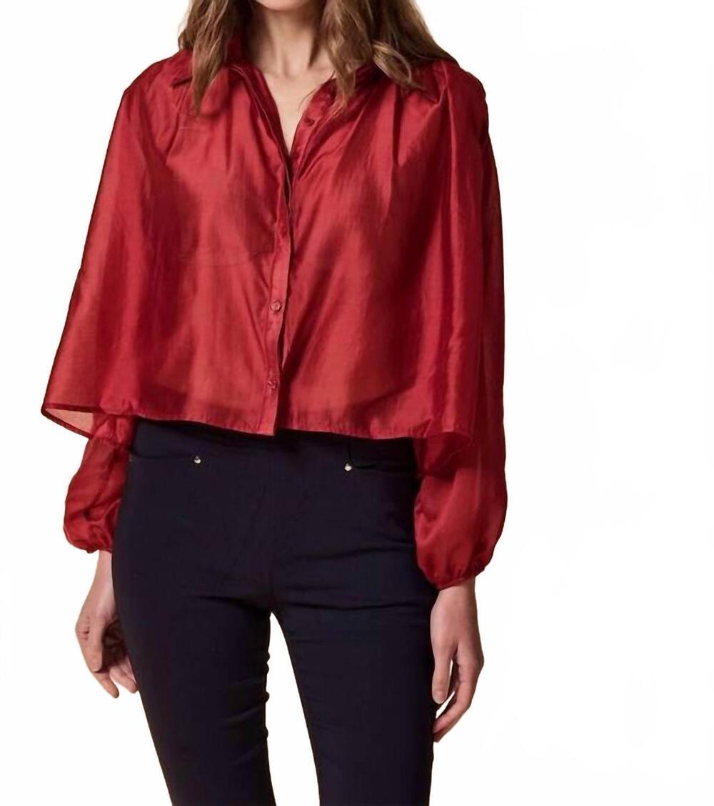NEW THE SHIRT hayden long sleeve shirt in brick red
